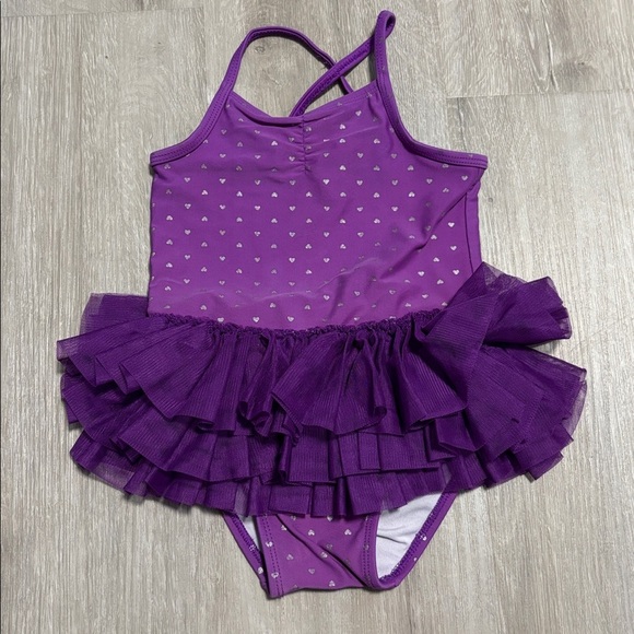 Purple Tutu Leotard with Heart Pattern - Picture 1 of 1
